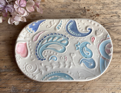 Pretty Paisley Trinket tray Pastel Colours