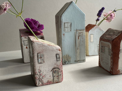 Handmade Ceramic Dry Vase Cottages