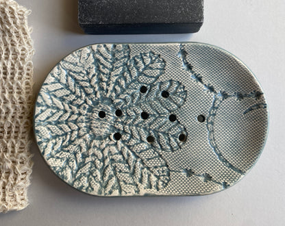 Handmade Large Ceramic Soap Dish Grey