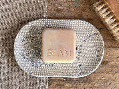 Handmade Large Ceramic Soap Dish soft Grey