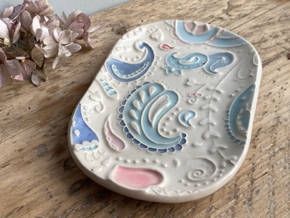 Pretty Paisley Trinket tray Pastel Colours