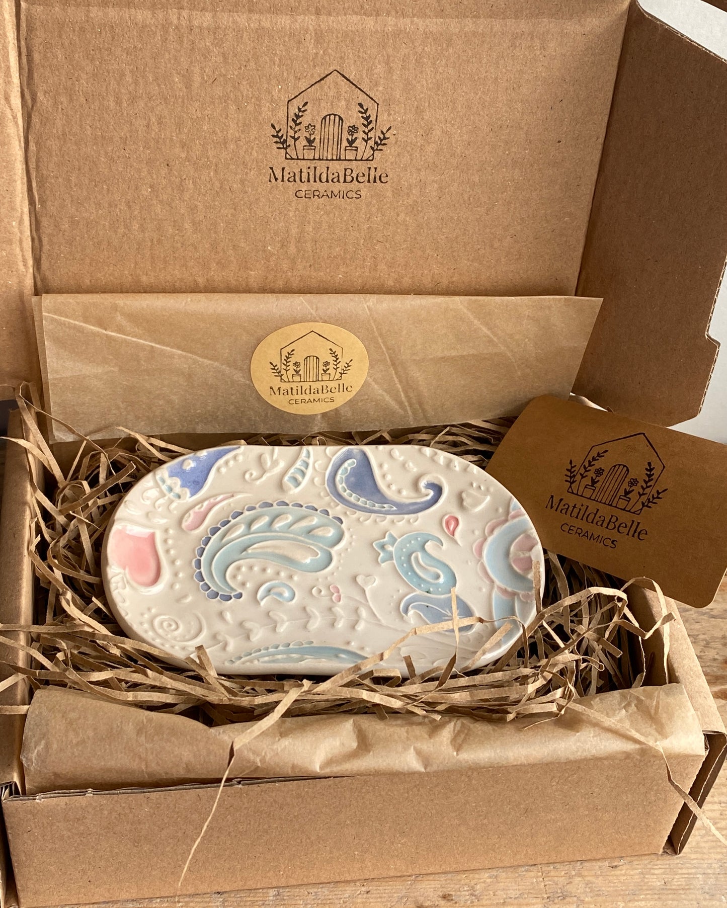 Pretty Paisley Trinket tray Pastel Colours