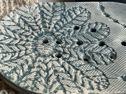 Handmade Large Ceramic Soap Dish Grey