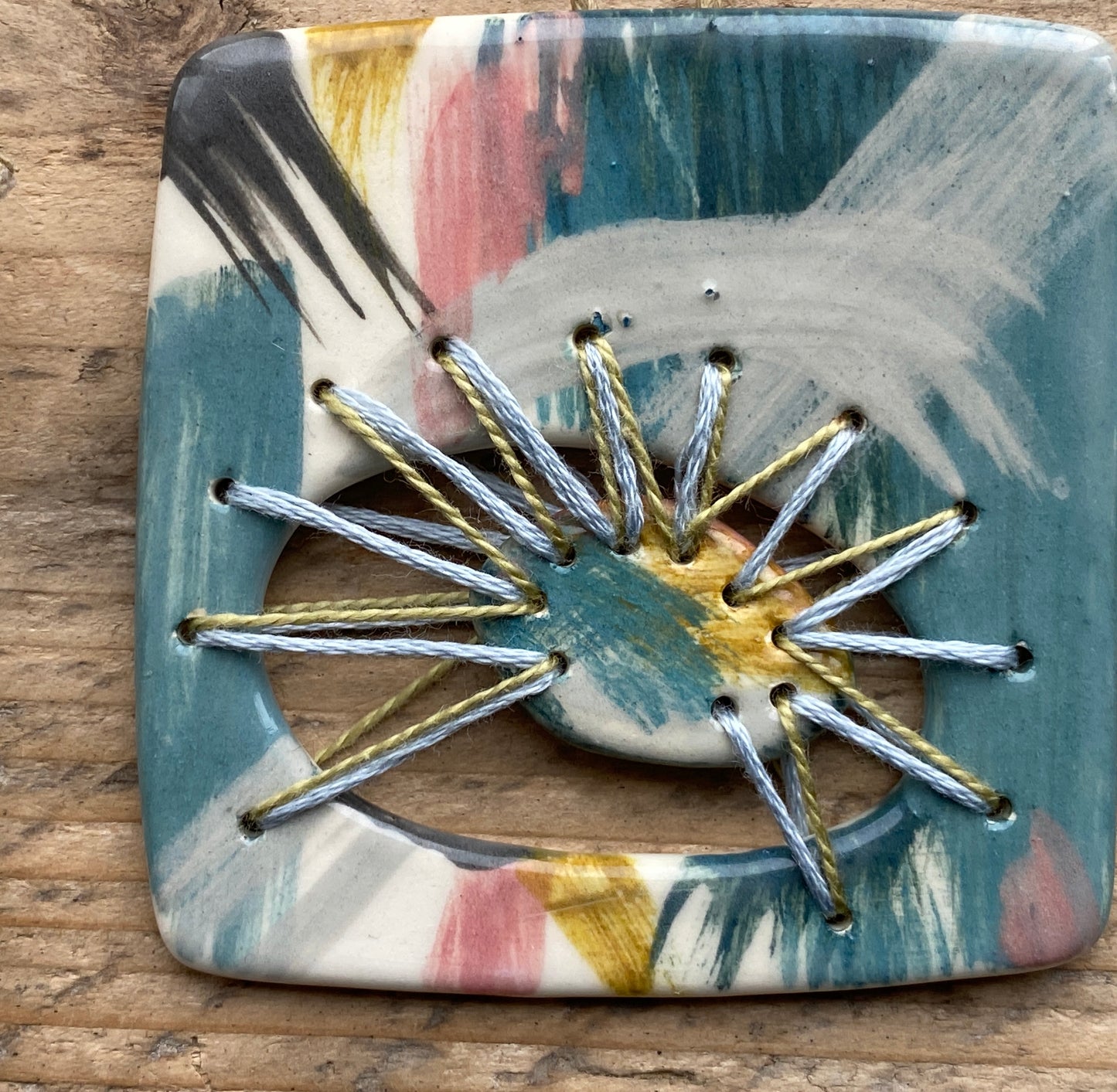 Statement Stitched Pendant Necklace