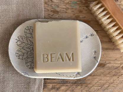 Handmade Large Ceramic Soap Dish soft Grey