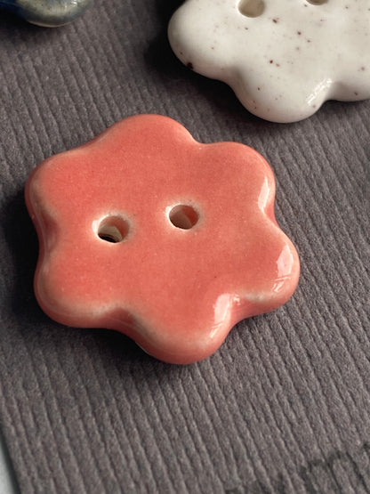 Buttons set of five Flower 20mm Mixed set of handmade ceramic buttons