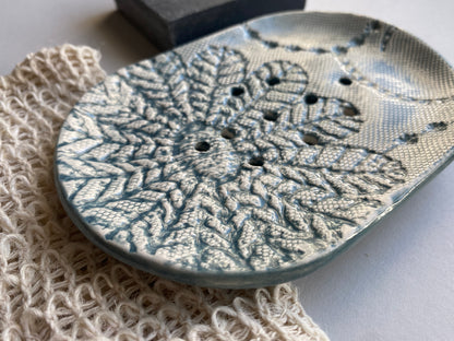 Handmade Large Ceramic Soap Dish Grey