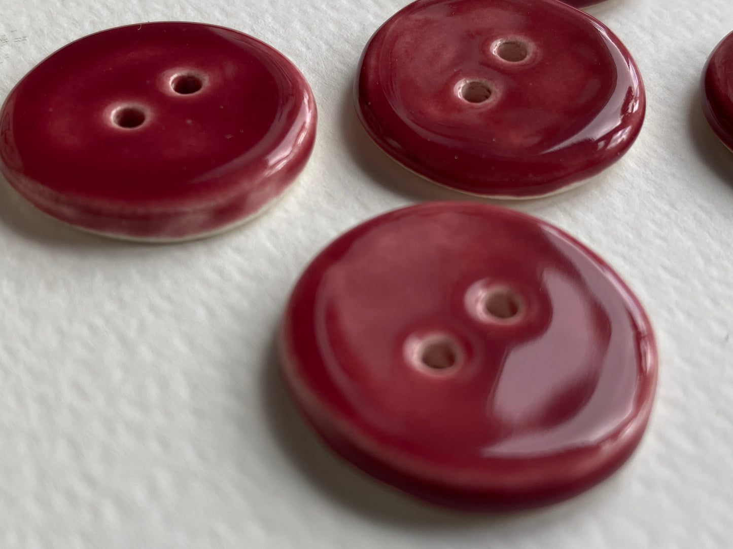 Buttons set of 5 round 22mm Handmade Ceramic Buttons choice of colours
