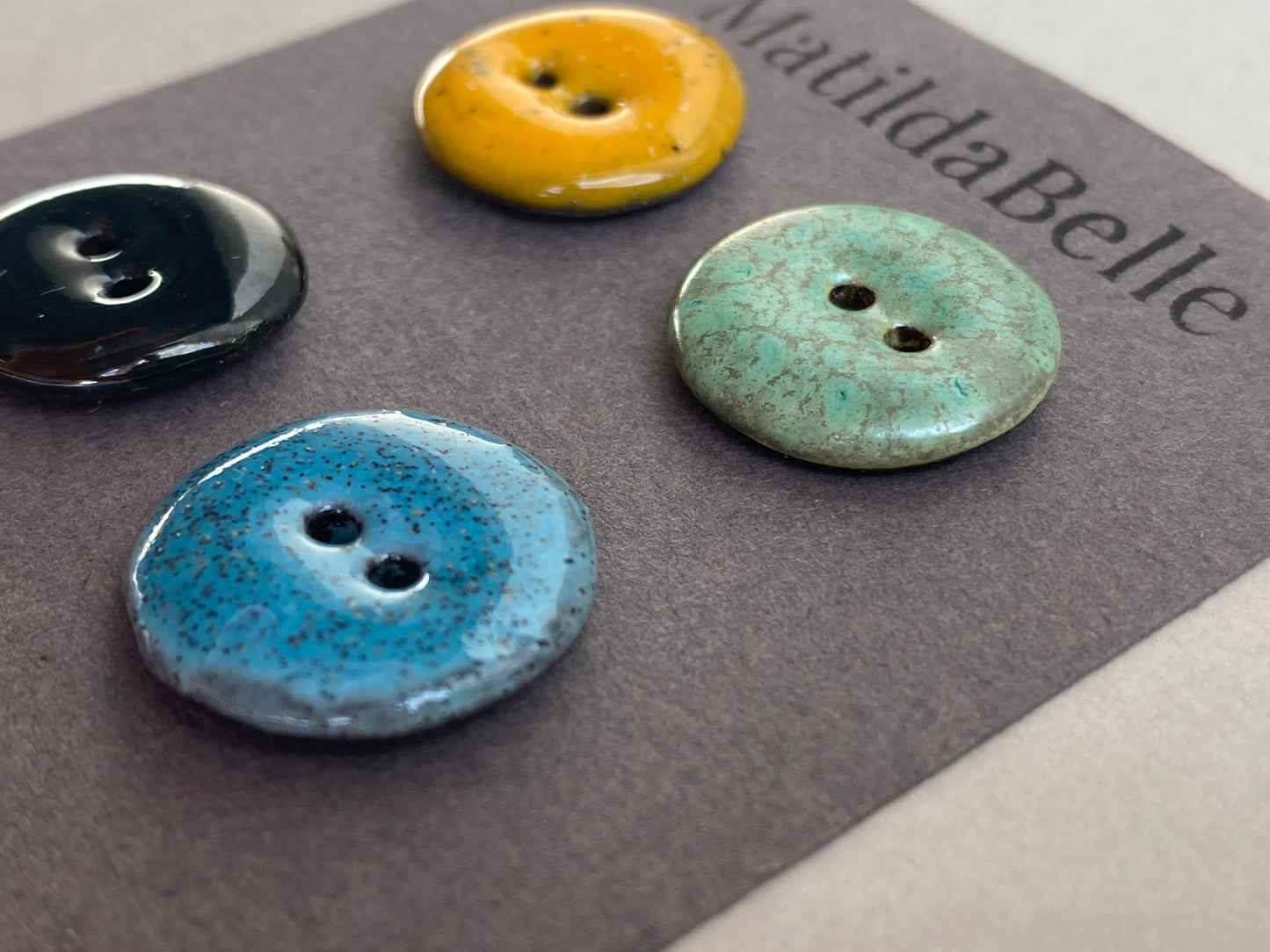 Buttons Handmade tiny 12mm pastel set of Six