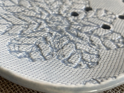 Handmade Large Ceramic Soap Dish soft Grey