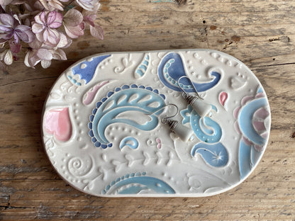 Pretty Paisley Trinket tray Pastel Colours