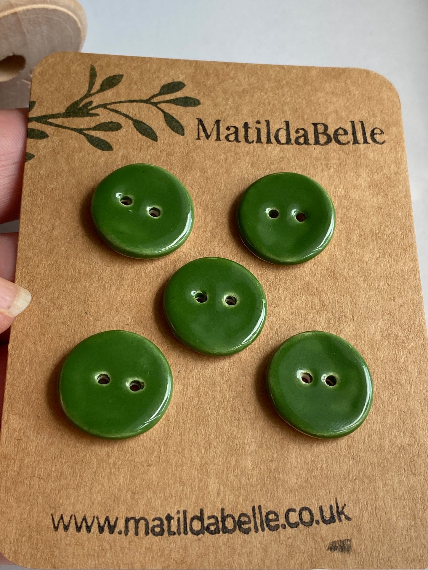 Buttons set of 5 Round 20mm Handmade Ceramic Buttons choice of colours