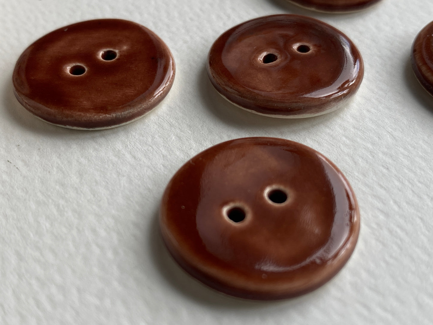 Buttons set of 5 round 22mm Handmade Ceramic Buttons choice of colours