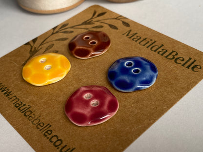 Vintage inspired 20mm Round Buttons set of four, mixed colours