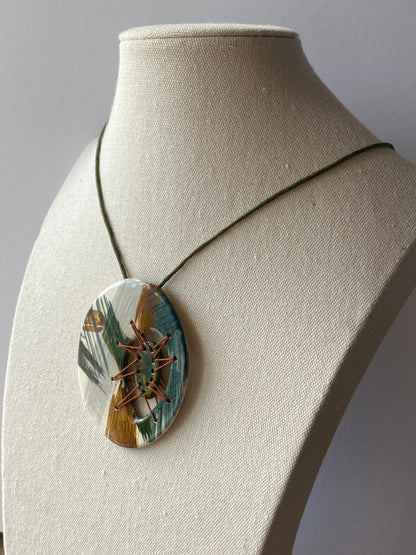 Statement Stitched Pendant Necklace