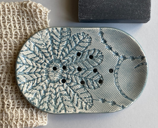 Handmade Large Ceramic Soap Dish Grey