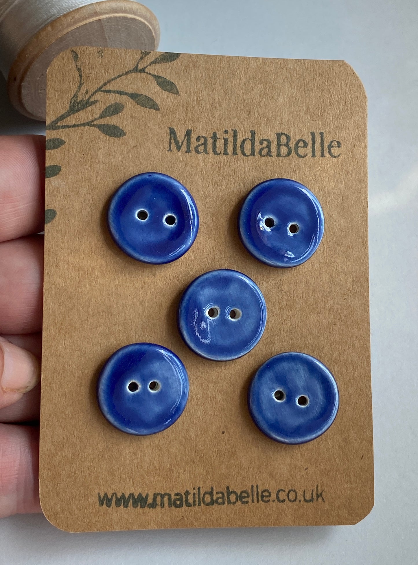 Buttons set of 5 Round 20mm Handmade Ceramic Buttons choice of colours