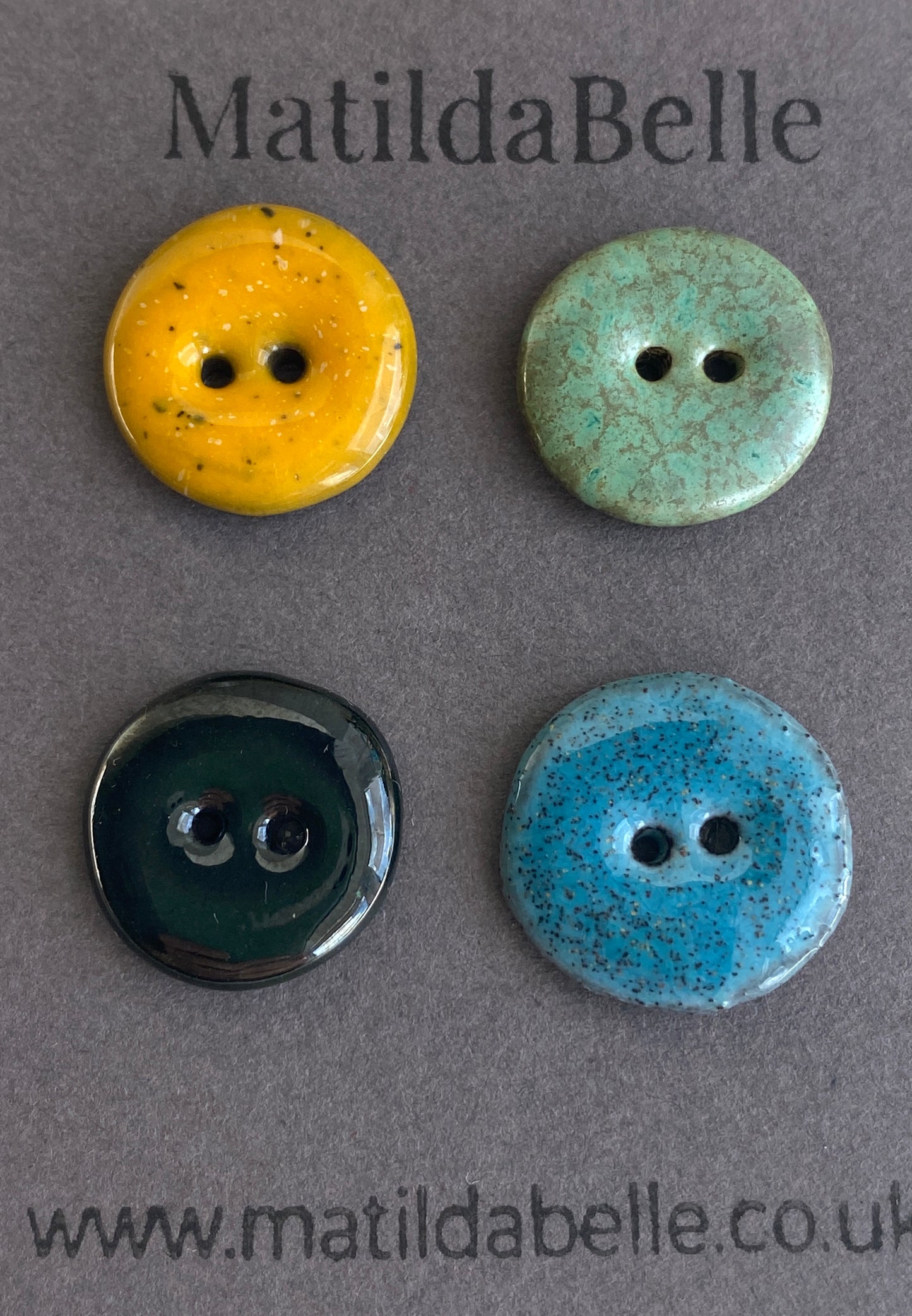 Buttons Handmade tiny 12mm pastel set of Six