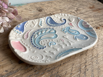 Pretty Paisley Trinket tray Pastel Colours