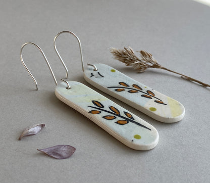 Botanical Earrings Handmade Sterling Silver drops