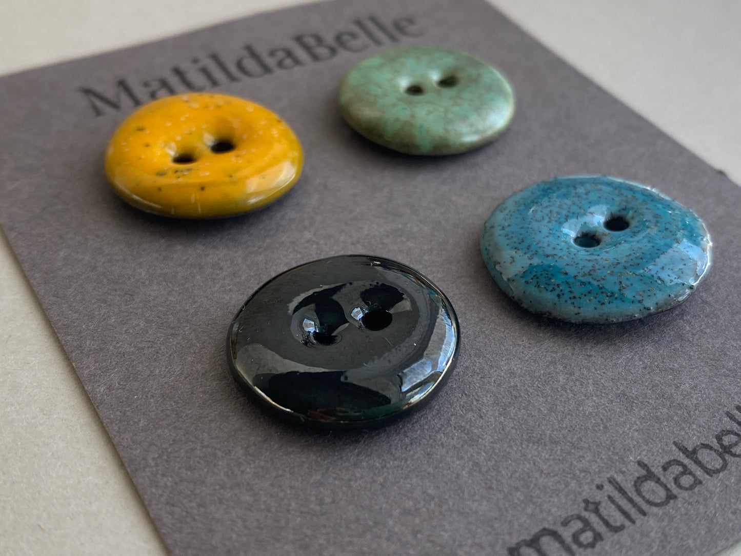 Buttons Handmade tiny 12mm pastel set of Six