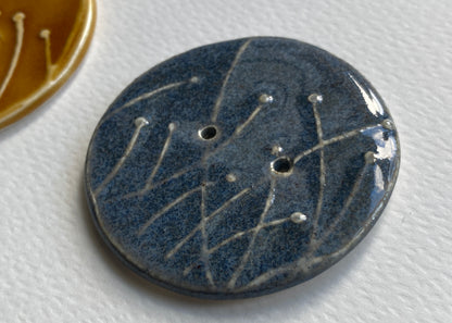Large Pair of Botanical Handmade Buttons 47mm