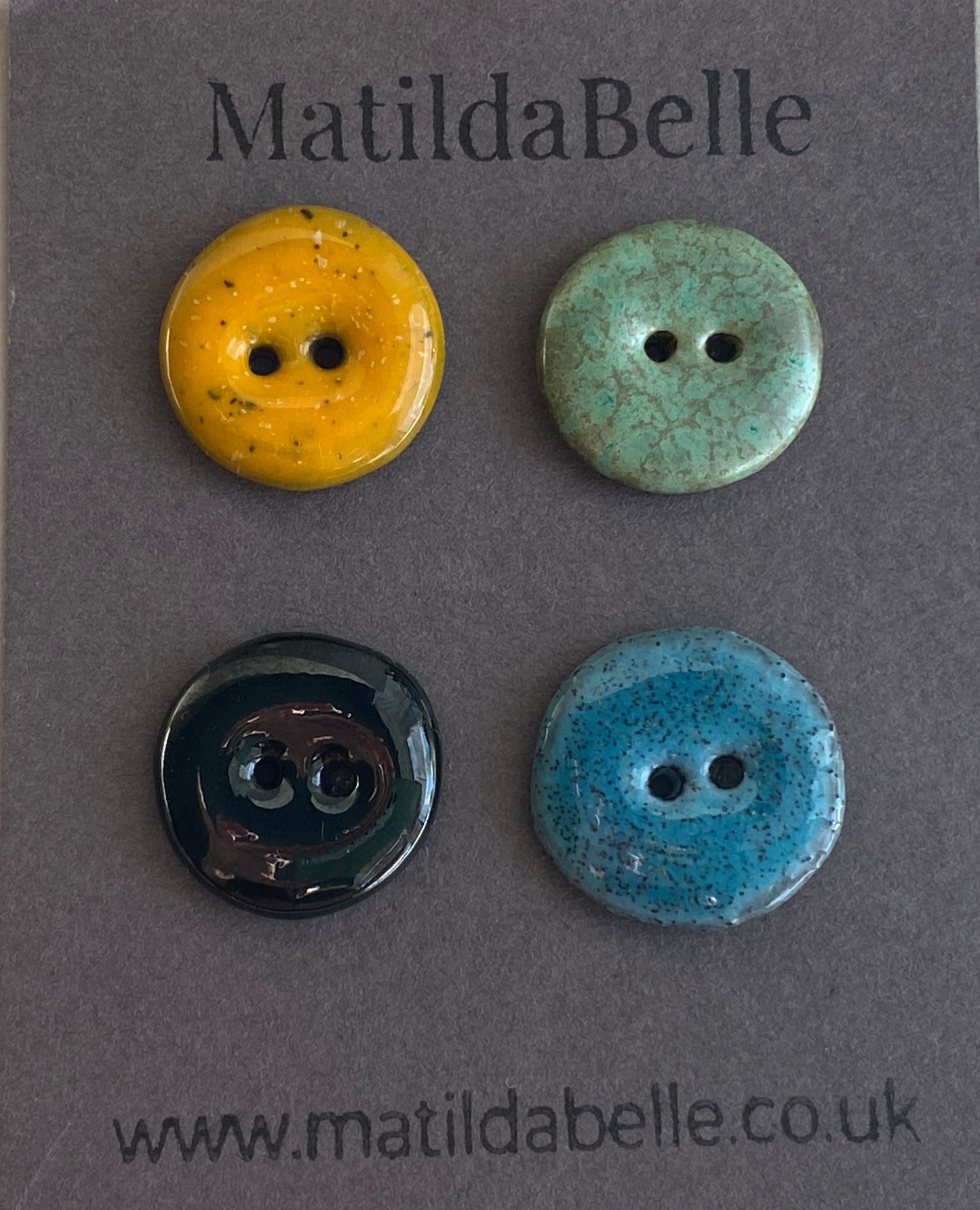 Buttons Handmade tiny 12mm pastel set of Six