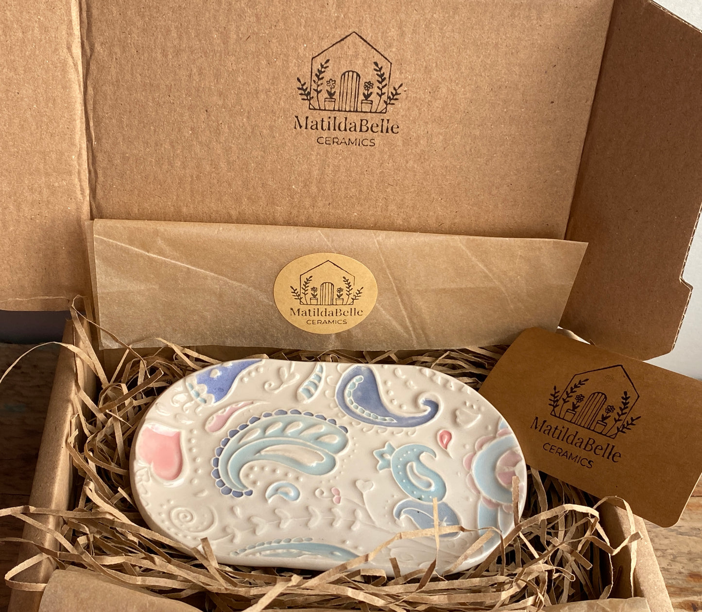 Pretty Paisley Trinket tray Pastel Colours