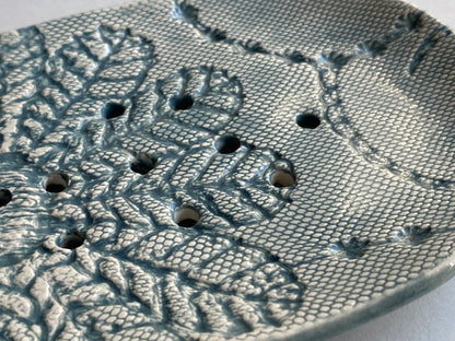 Handmade Large Ceramic Soap Dish Grey