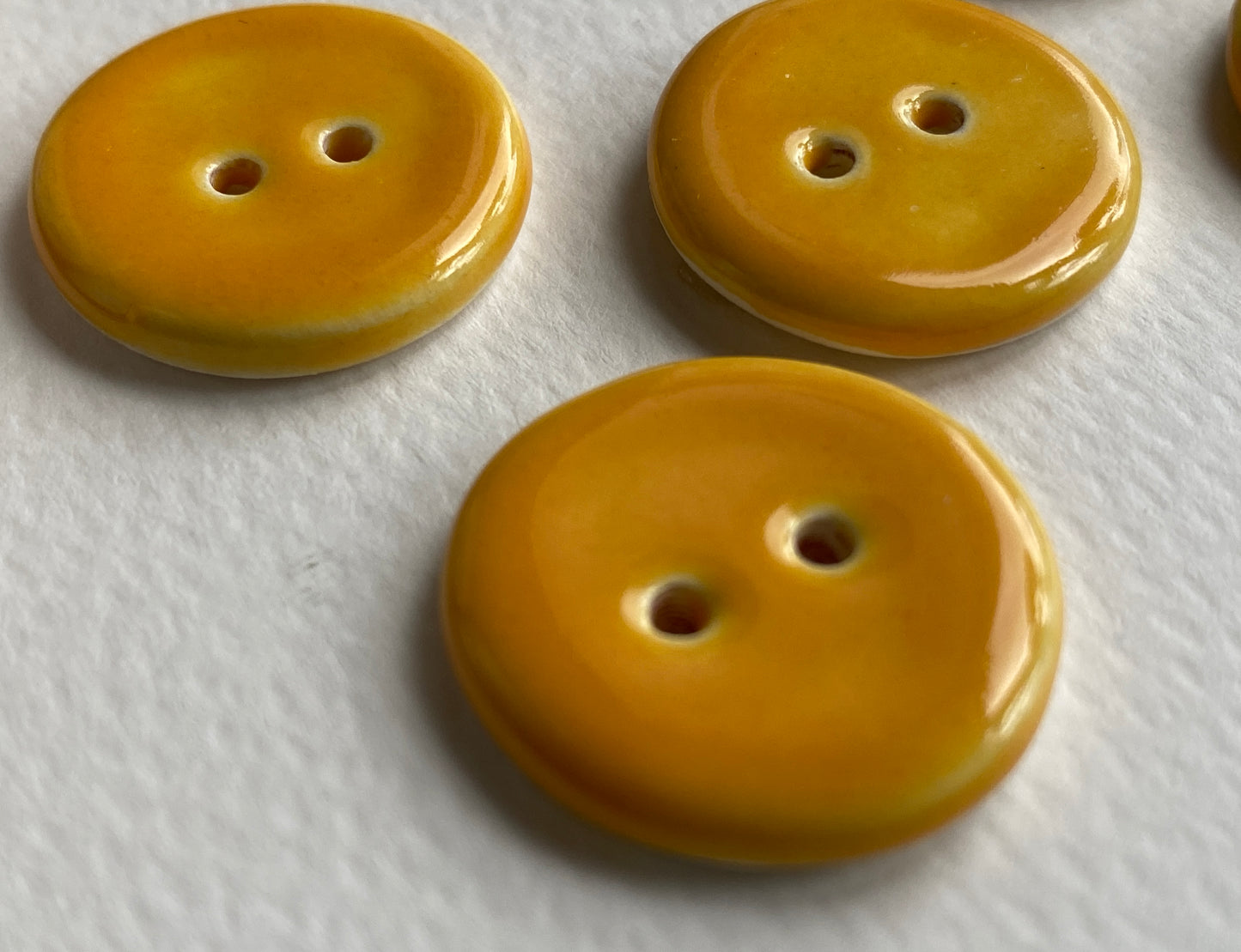 Buttons set of 5 round 22mm Handmade Ceramic Buttons choice of colours