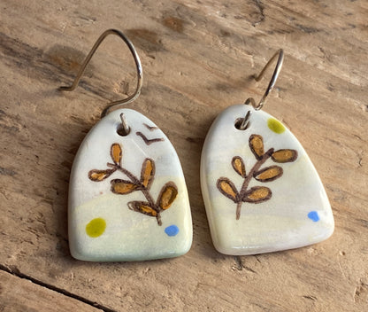 Botanical Earrings Handmade Sterling Silver drops