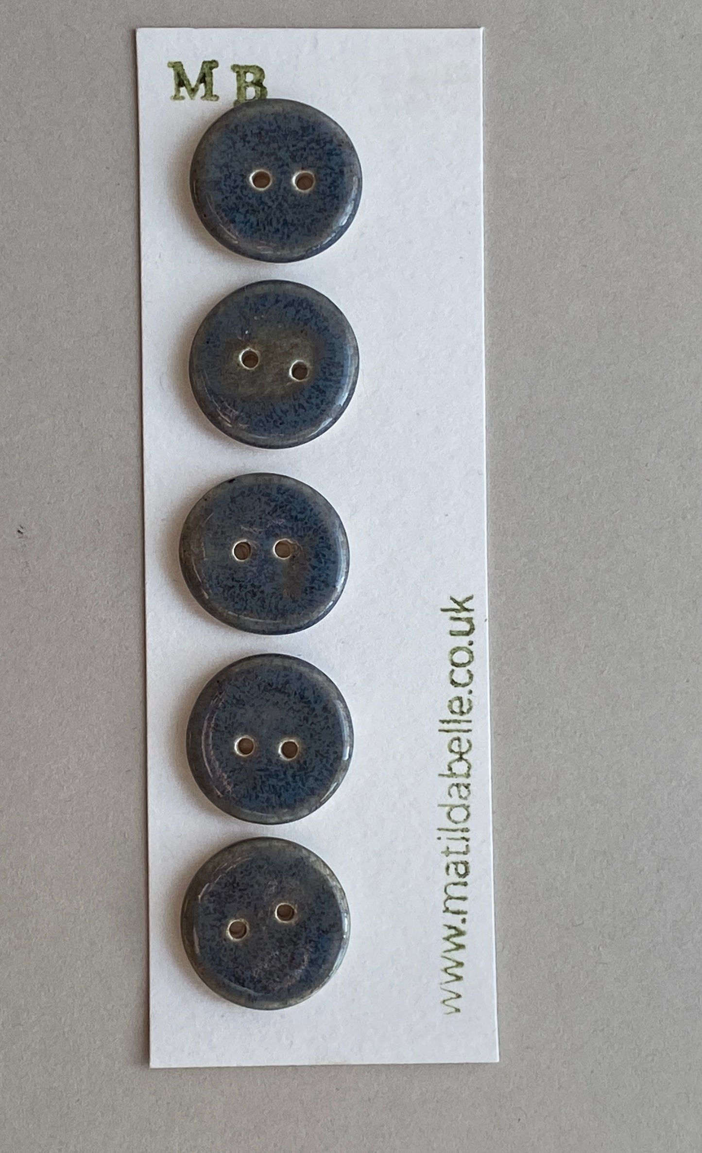 Buttons set of 5 Small round 18mm handmade Ceramic Buttons