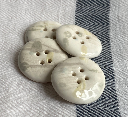 Buttons set of Four Rustic Chunky round 25mm Buttons