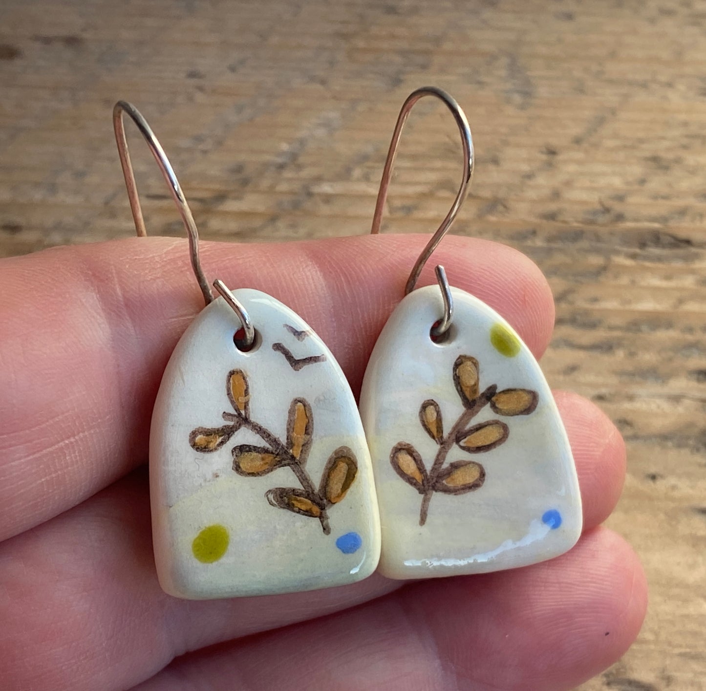 Botanical Earrings Handmade Sterling Silver drops