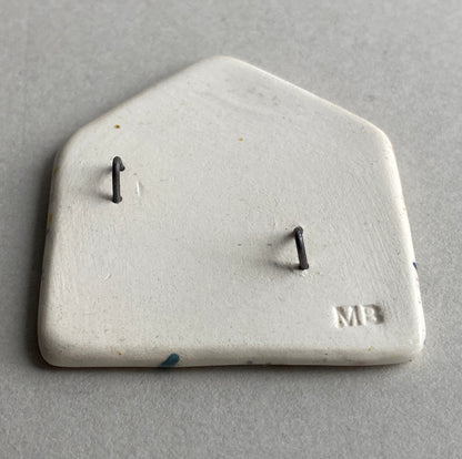 Ceramic Button handmade Cottage button, 40mm rear fixing