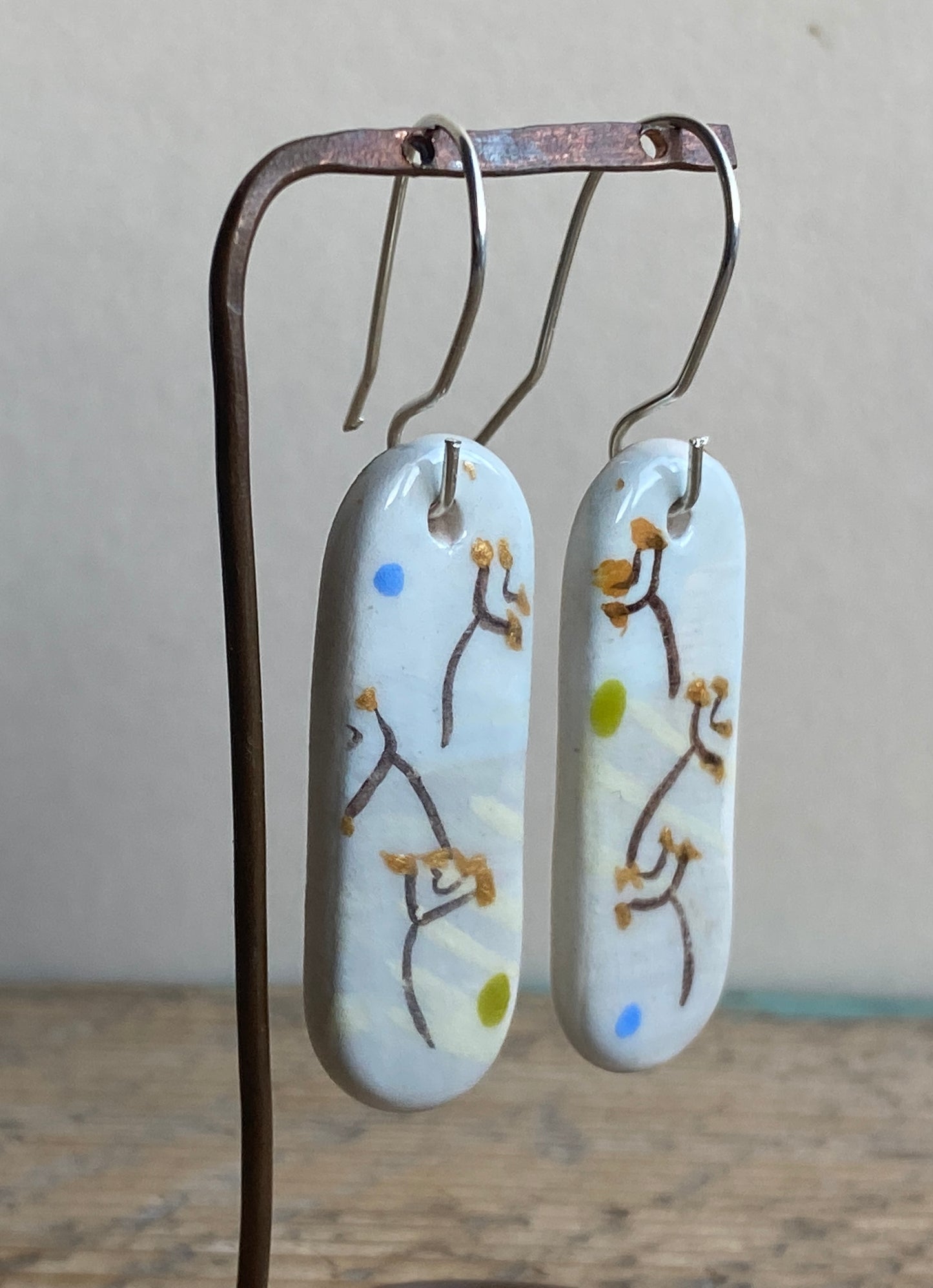 Botanical Earrings Handmade Sterling Silver drops