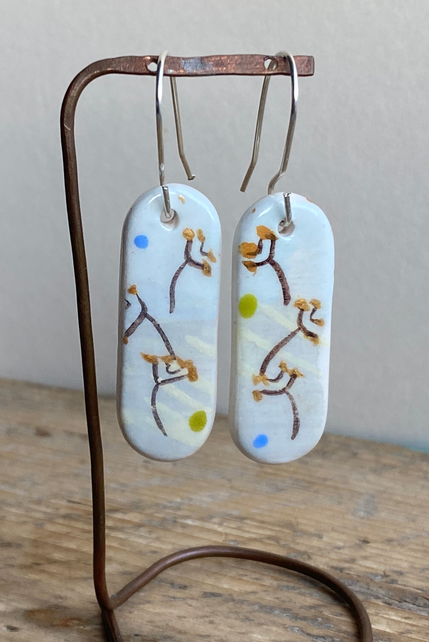 Botanical Earrings Handmade Sterling Silver drops