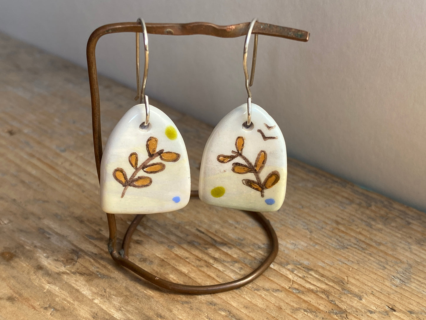 Botanical Earrings Handmade Sterling Silver drops