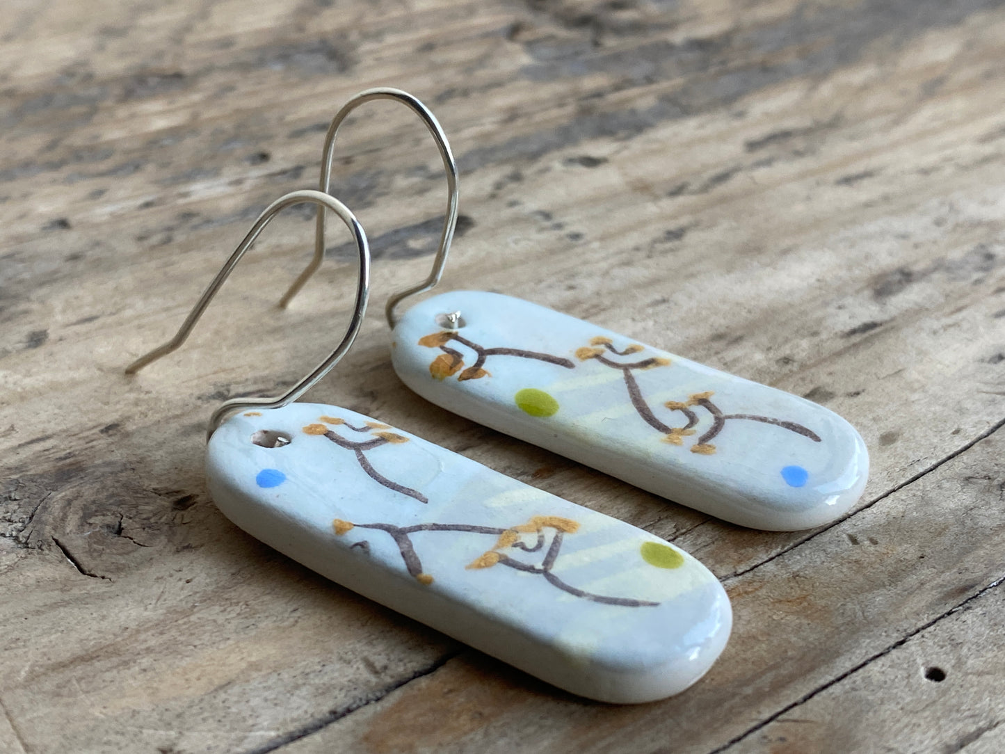 Botanical Earrings Handmade Sterling Silver drops