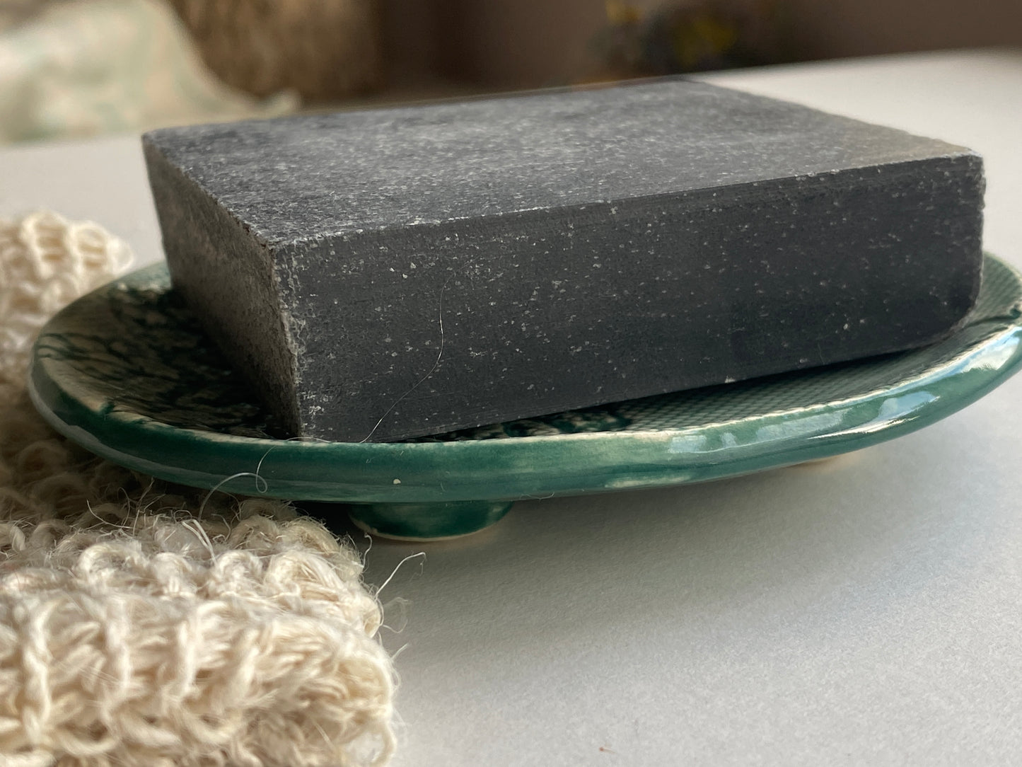 Handmade Ceramic Soap Dish Green