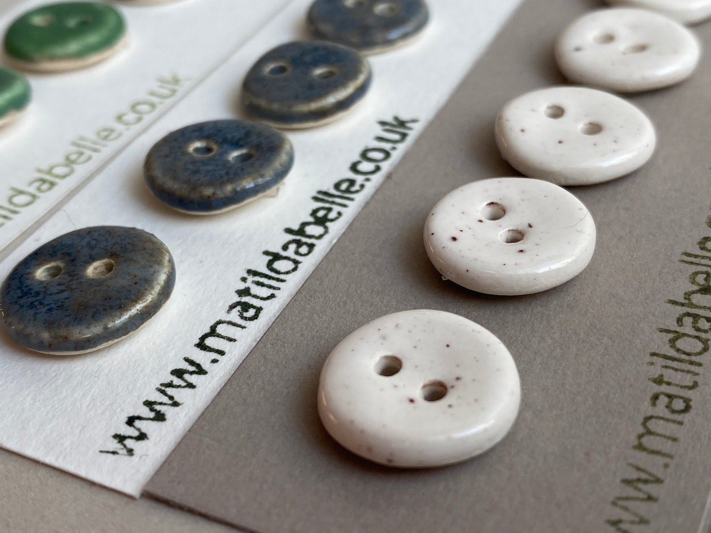 Buttons set of 5 tiny 15mm handmade ceramic buttons