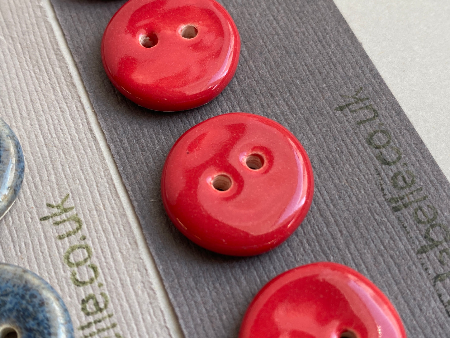 Buttons set of 5 Small round 18mm handmade Ceramic Buttons