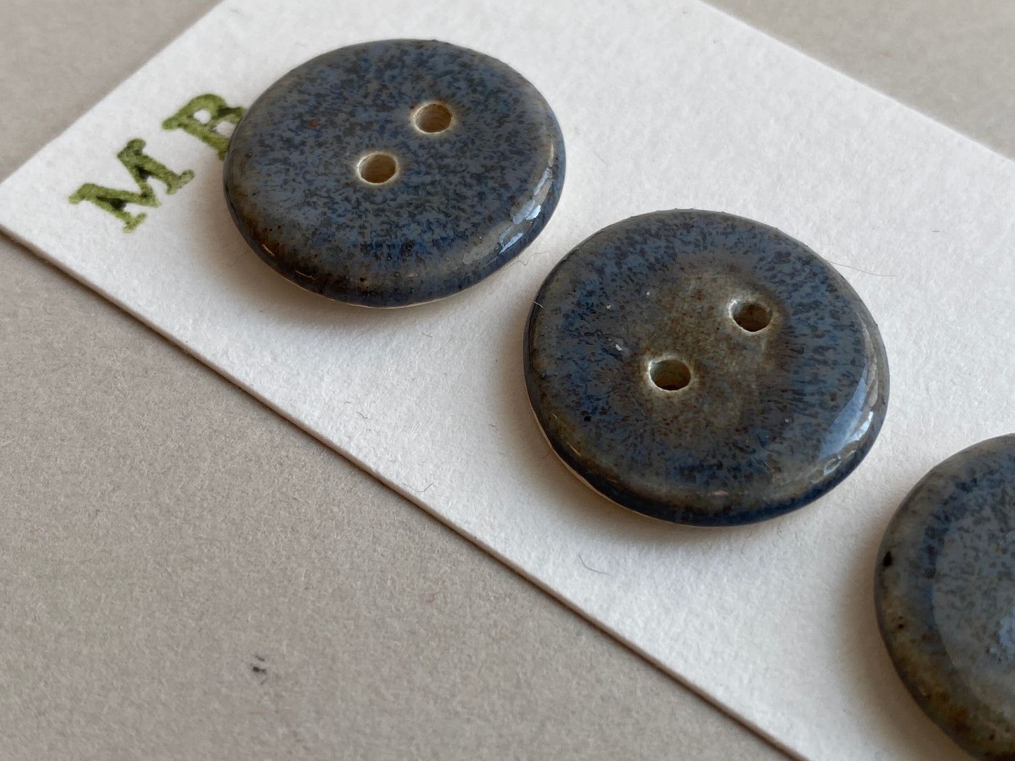 Buttons set of 5 Small round 18mm handmade Ceramic Buttons