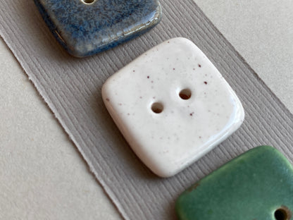 Buttons Set of 4 Large Square Mixed 20mm handmade ceramic buttons