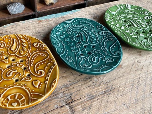 Handmade Ceramic Soap Dish choice of colours
