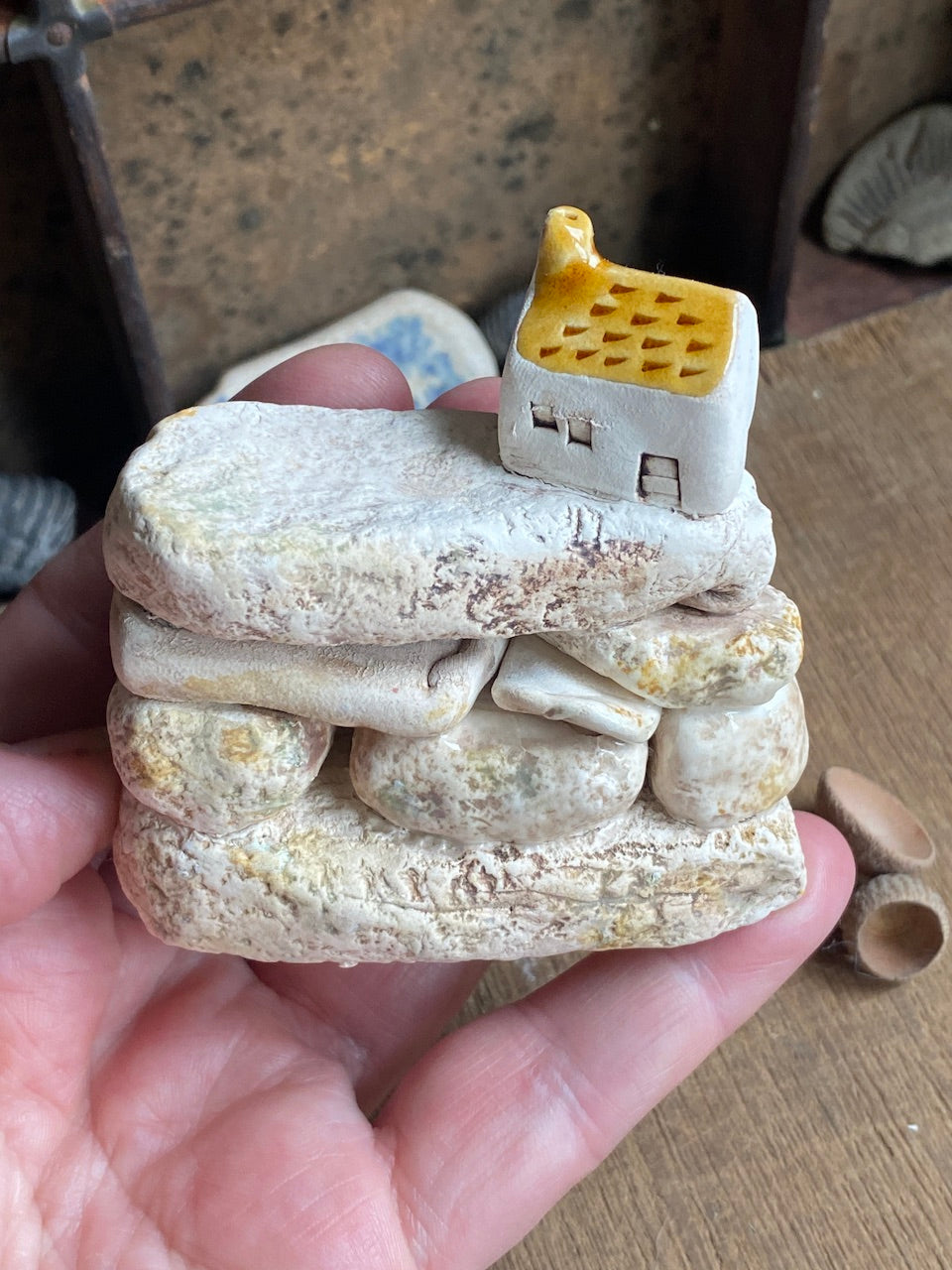 Mini Dry Stone Wall with Village House