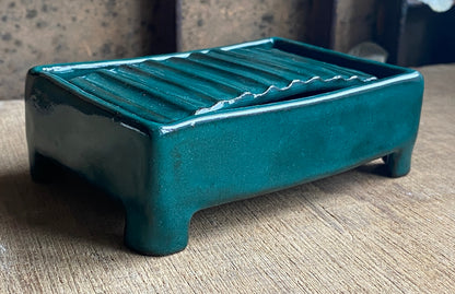 Luxury Two-Piece Pottery Soap Dish with Drainage