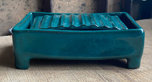 Luxury Two-Piece Pottery Soap Dish with Drainage
