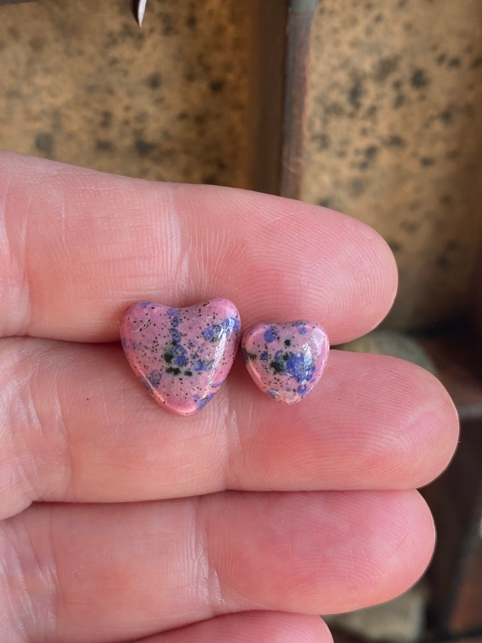 Mismatched Ceramic Stud Earrings - Handmade P&P included