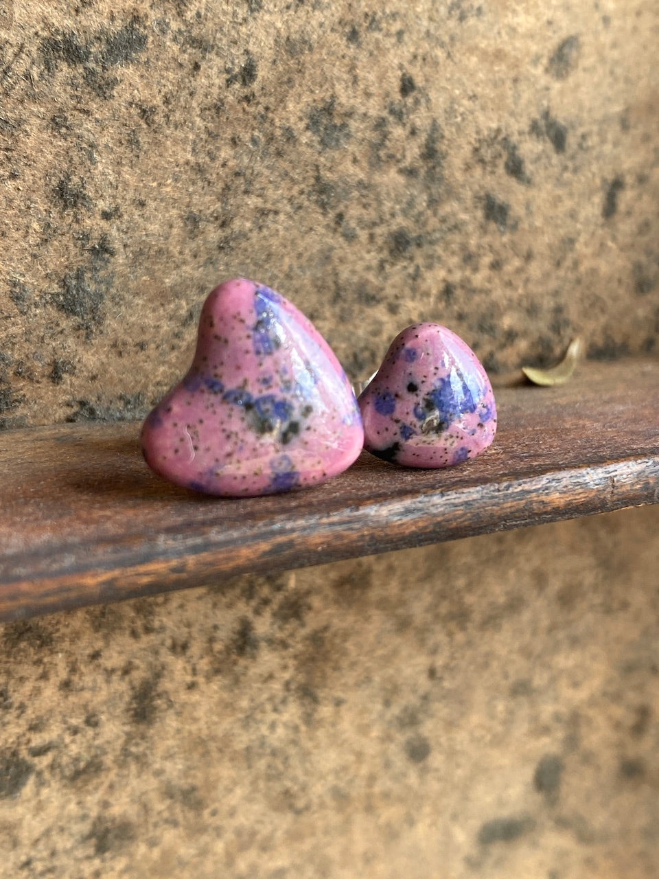 Mismatched Ceramic Stud Earrings - Handmade P&P included